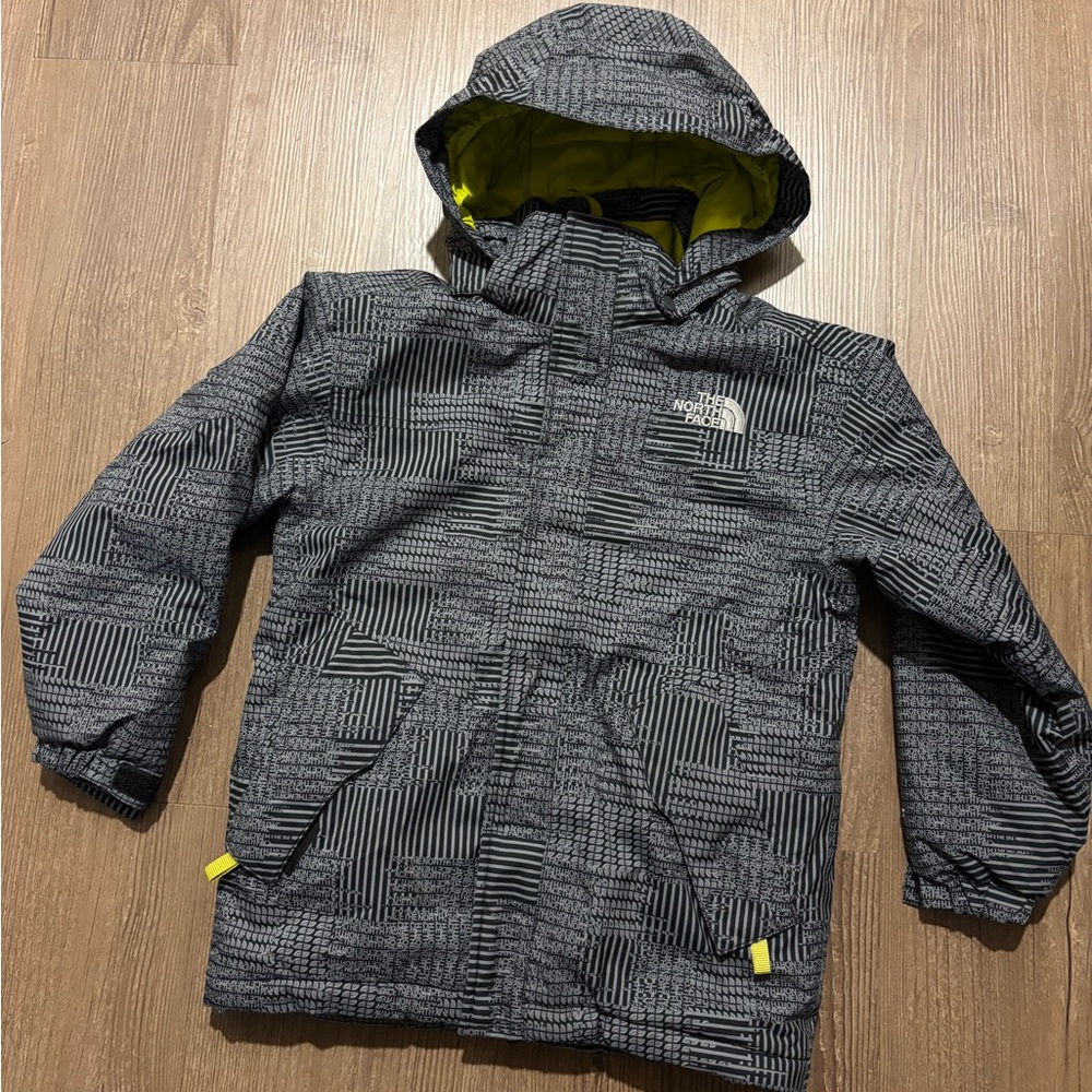 The North Face Black and Yellow Patterned kids Jacket